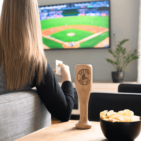 Collection of Boston Red Sox Wined Up® Baseball Bat Wine Mug in a gallery layout